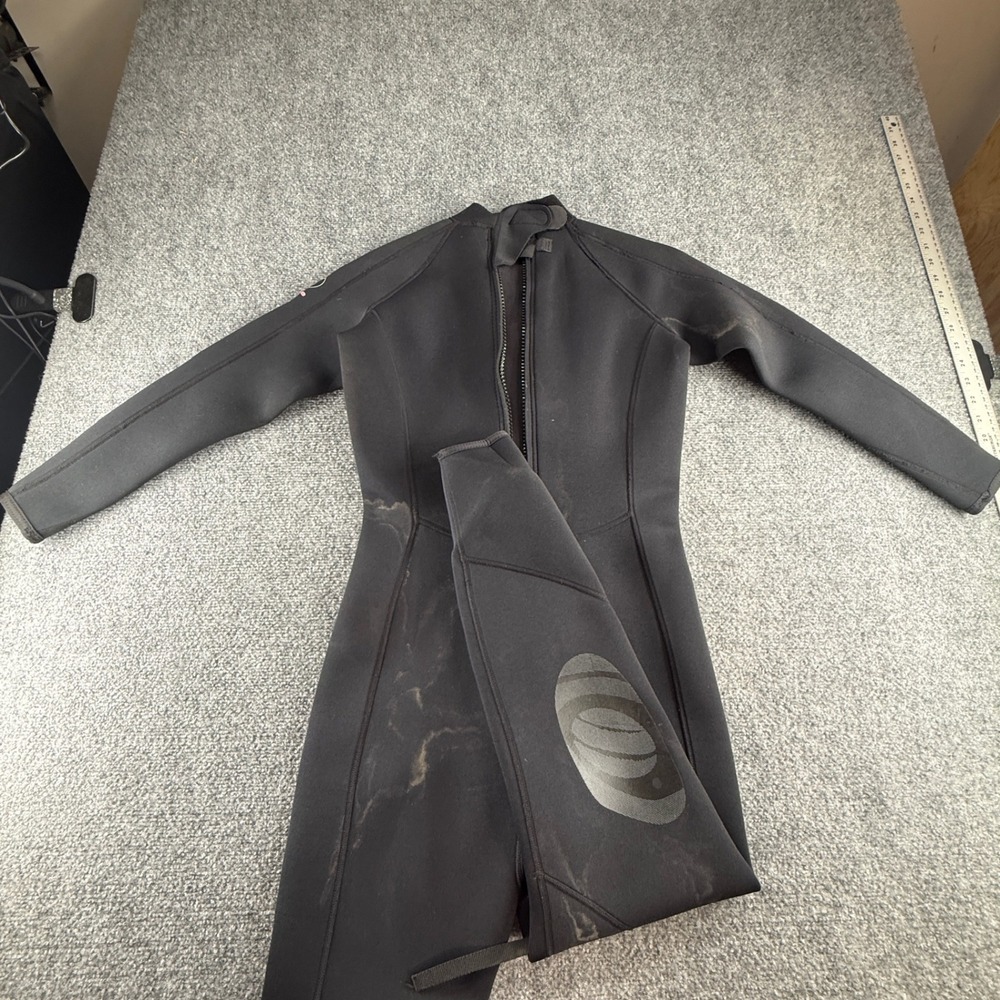 Oceanic Black Full Body Neoprene Wetsuit Back Zip Scuba Diving Surfing 0490
